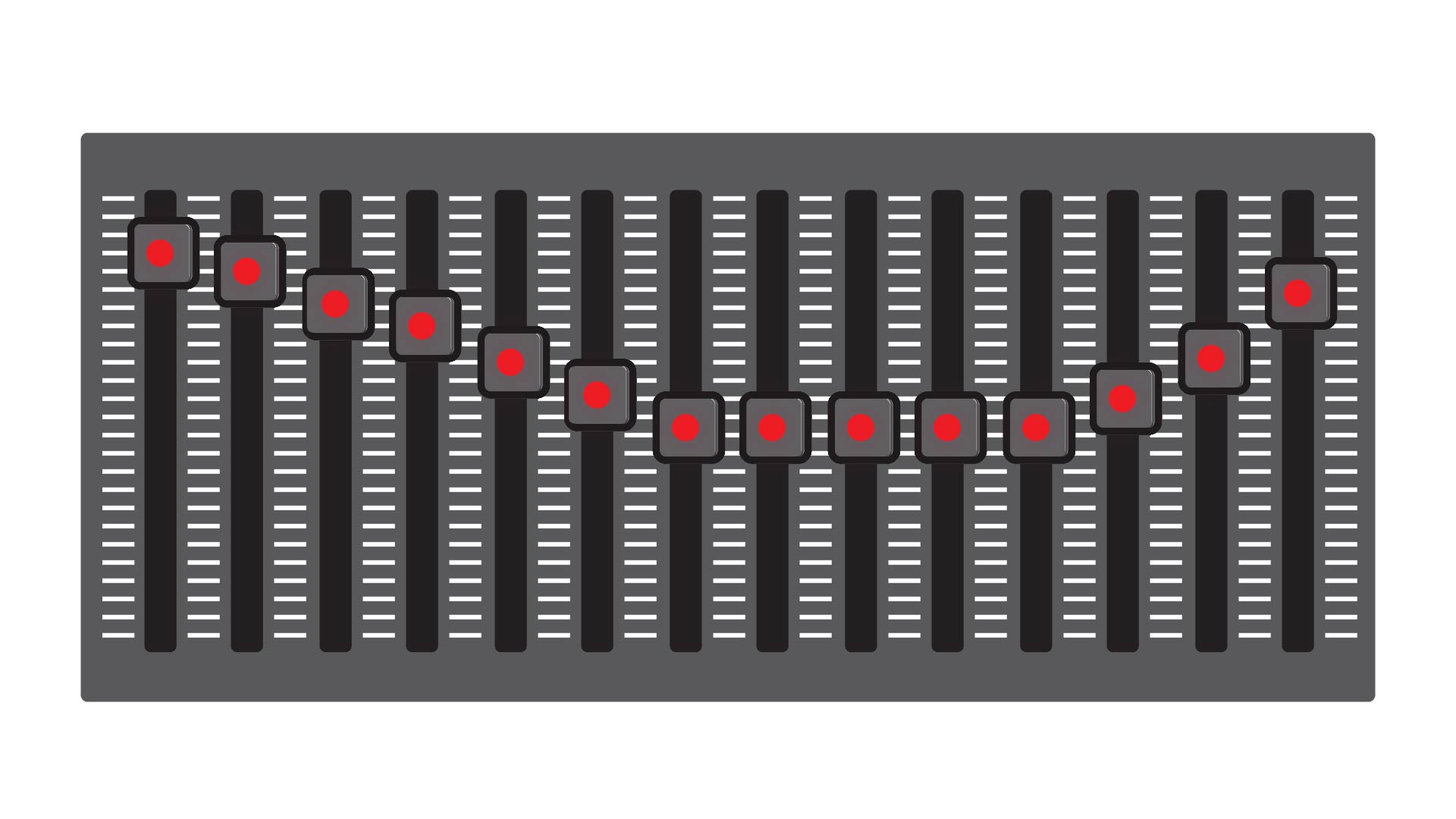 Front panel of graphic equalizer